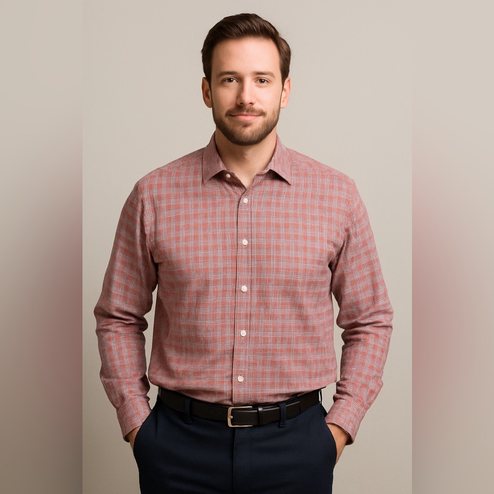 Hart Schaffner Marx Red Plaid Luxury Performance Shirt - Size XXL